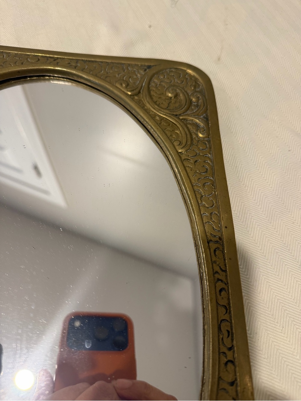Vintage Stunning Rare Art Nouveau Brass Daffodil Floral Mirror - Picture 7 of 12